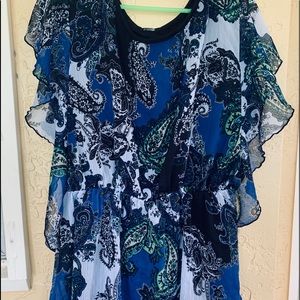 Boho flutter sleeve blouse size xl